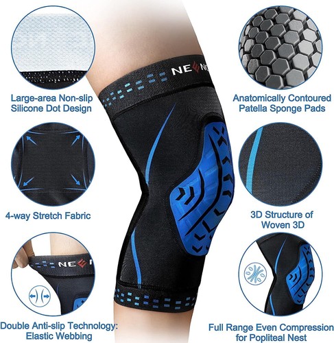 NEENCA Ultra-Thin Compression Knee Sleeves Knee Brace for Knee Pain Adults 1Pair - Picture 9 of 18