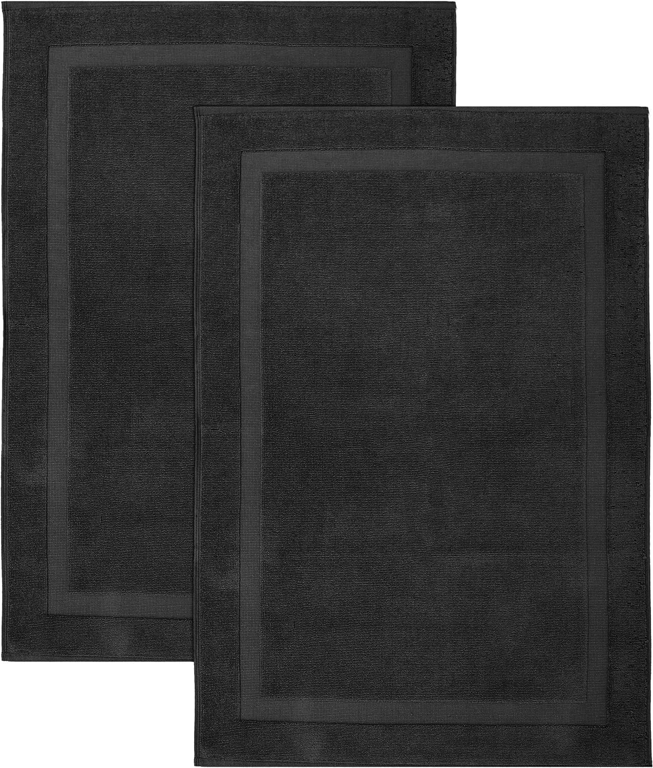 2x Luxury Cotton Bath Mats Terry Towelling 1000GSM Bathroom Rugs Soft Absorbent