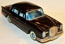 Vintage Toy Car, 1960s, Bandai, Black Mercedes Benz 220, Friction-Good Condition