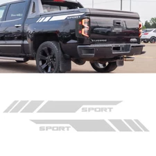 For Chevy Silverado Silver Matte Side Bed Rear Trunk Vinyl Decal 2X