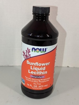NOW Sunflower Liquid Lecithin 16 Fluid Ounces Exp 6/26 -0224