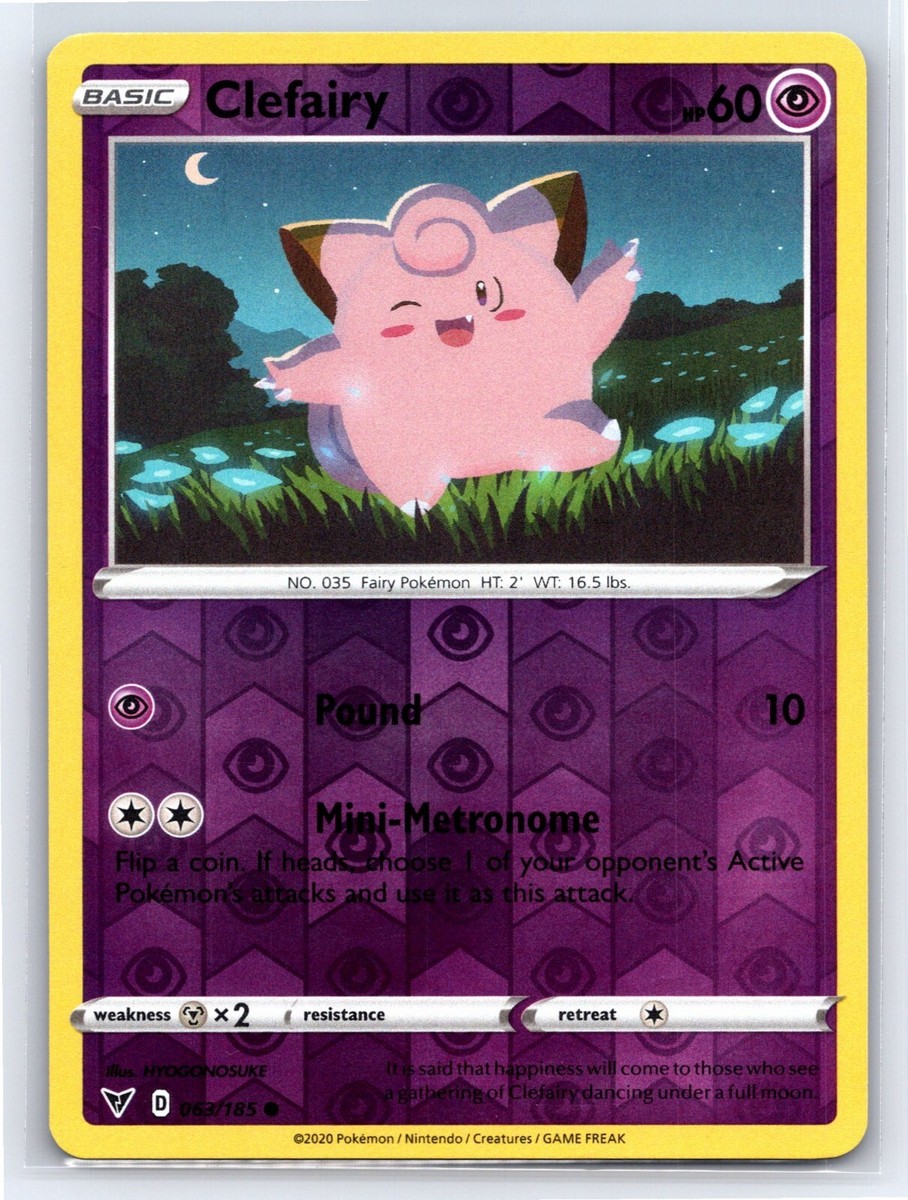 2020 Pokemon TCG Vivid Voltage Reverse Holo Clefairy 63/185 NM | eBay