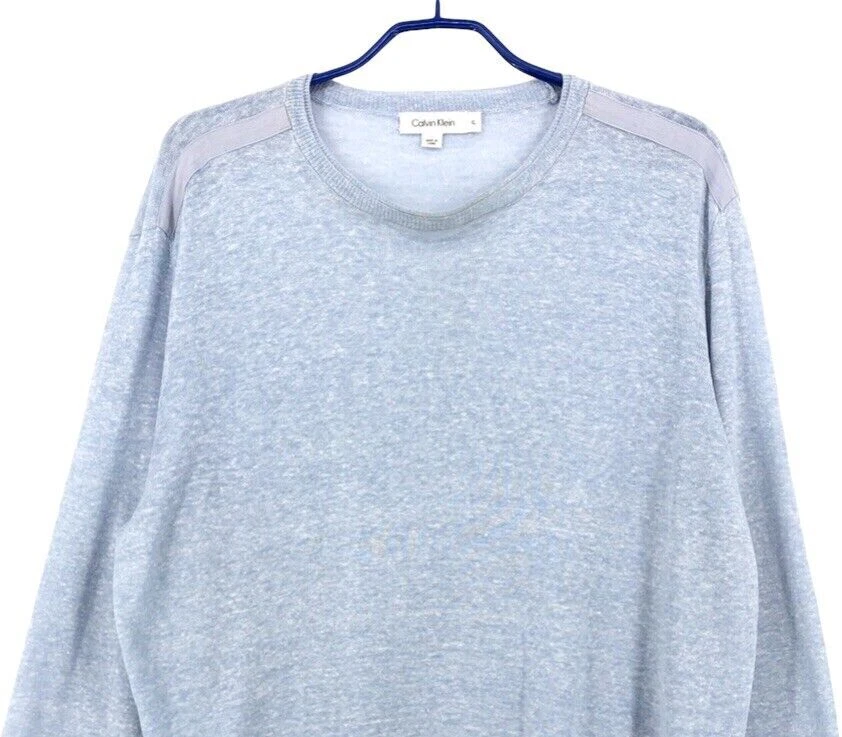 Suéter de cuello redondo 58 % lino talla XL de Calvin Klein para hombre Foto 3 de 4