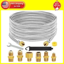 20 Feet High Pressure Braided Propane Hose Extension with Conversion Coupling