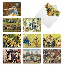 10  All Occasion Blank Cards Assortment - HIERONYMUS BOSCH M6468OCB