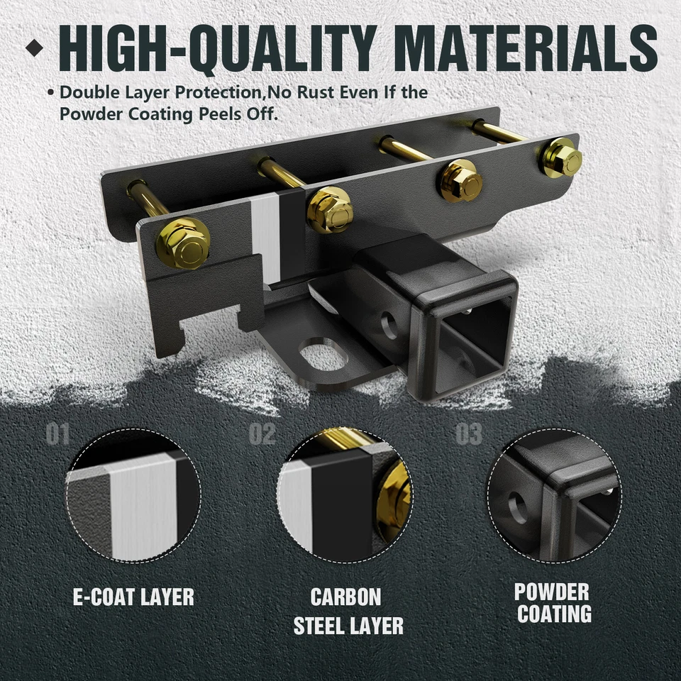 Tow Hitch Trailer Kit w/ 4-Pin Wiring Harness for 2007-2018 Jeep Wrangler JK JKU - Image 2 of 4