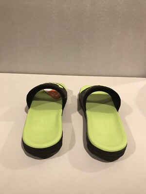 Nike Benassi Solarsoft Slides, Black/Volt Noir [705474-070] Men's