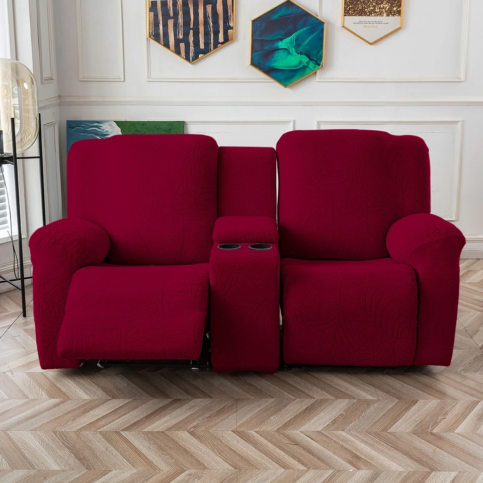 Recliner Loveseat Cover with Middle Console Sofa slipcover, Stretch Reclining - Image 2 of 4