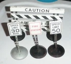 Vintage 4 Tonka Hi-Way Signs,  Pressed Steel, Metal. Nice