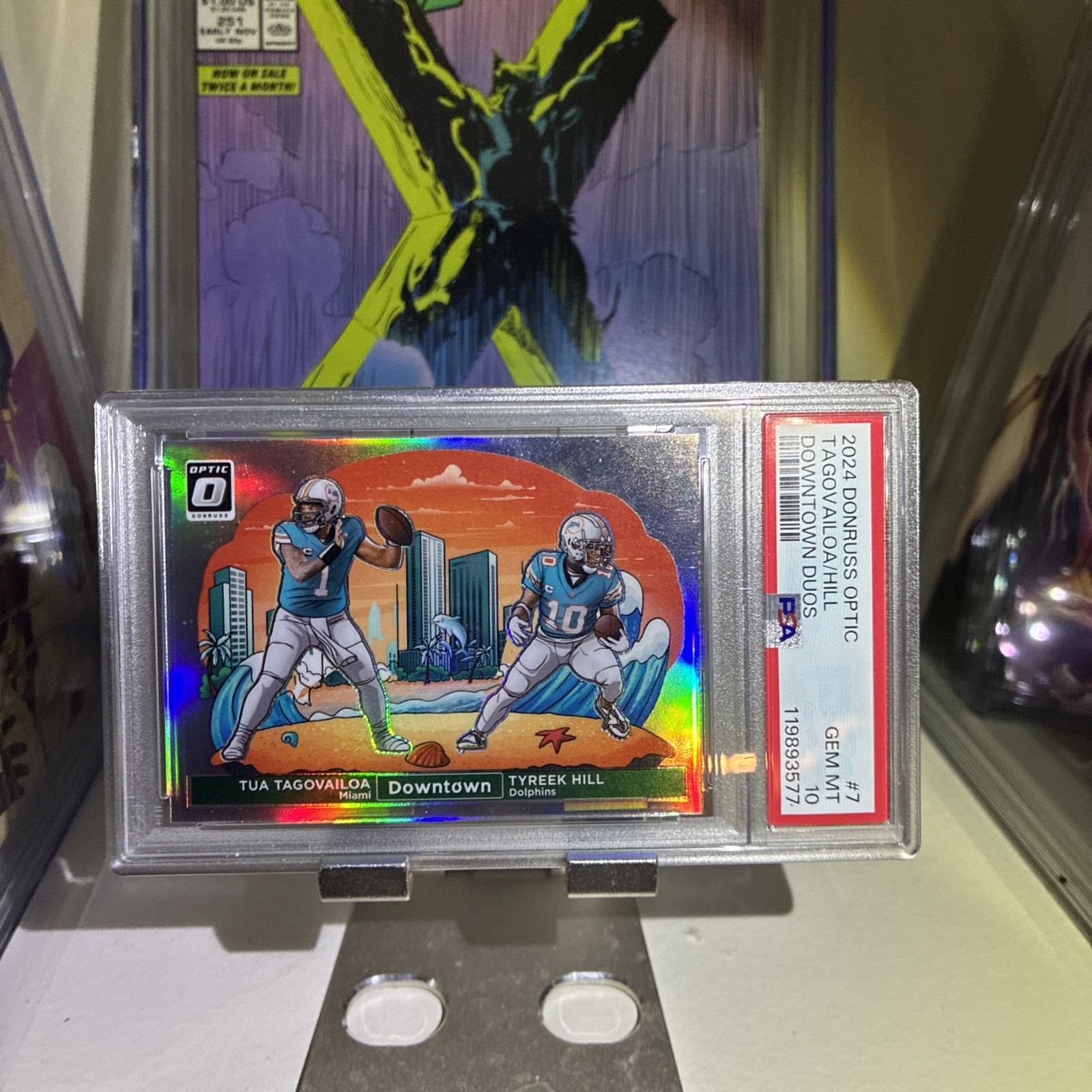 2024 Donruss Optic Tagovailoa/Hill Downtown Duos PSA 10