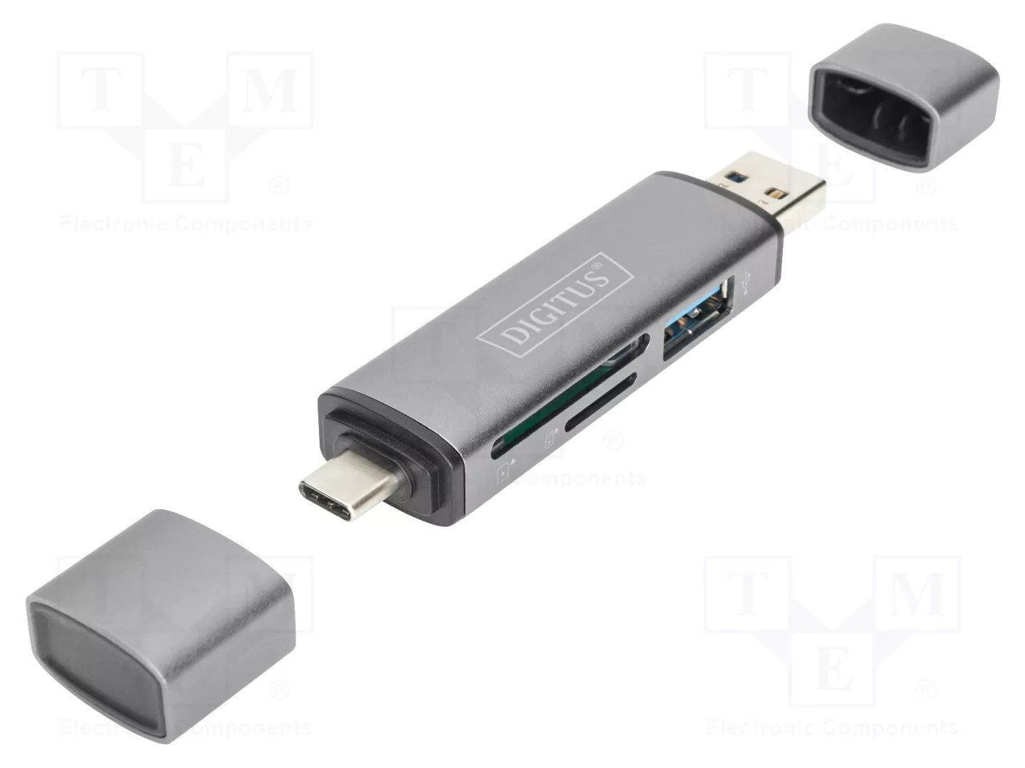Lector tarjetas 3 puertos USB Tipo C/USB 3.0 SuperSpeed DA-70886 - Imagen 2