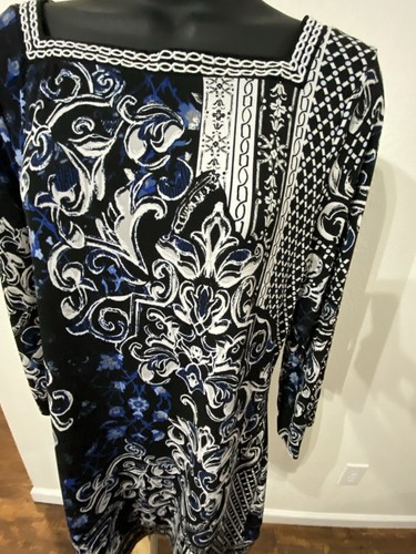 White House/Black Market Size M Artsy Mini Tunic Dress 3/4 Sleeve - Bild 7 von 11