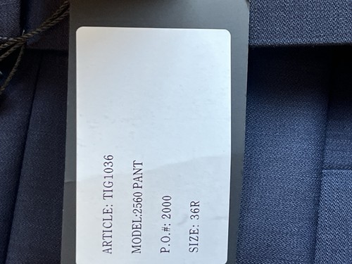 Pantalones de vestir TIGLIO NUEVO CON ETIQUETAS azul marino para hombre 100 % lana talla 36 parte inferior sin terminar - Imagen 5 de 5