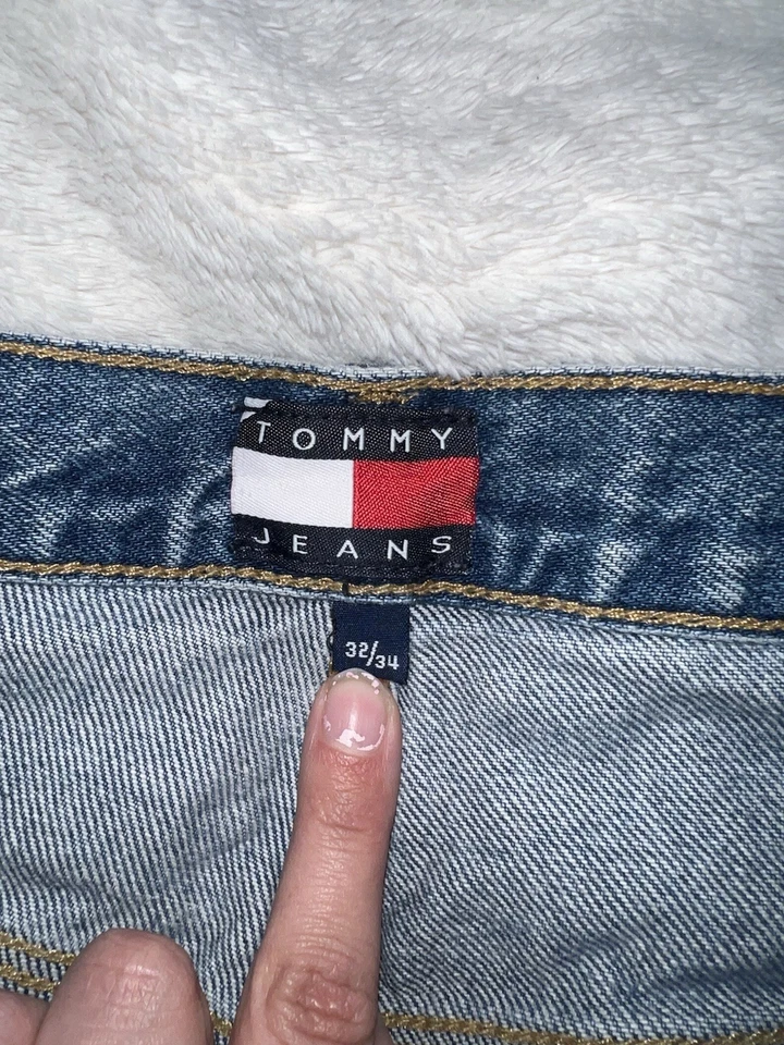 Jeans Tommy Hilfiger 32x34 Vintage Pierna Ancha Carpintero Azul Sueltos Y2K Años 90 Foto 4 de 4