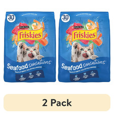  2 Pack Friskies Seafood Sensations Salmon, Tuna  Shrimp Dry Cat Food, 30 lb