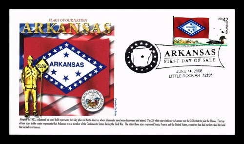 US COVER ARKANSAS FLAGS OF OUR NATION FIRST DAY ISSUE PANDA CACHET