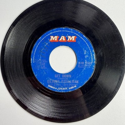 Gilbert O'Sullivan   Get Down 7'' Single Record 1973 MAM Pop Soft Rock 45 RPM
