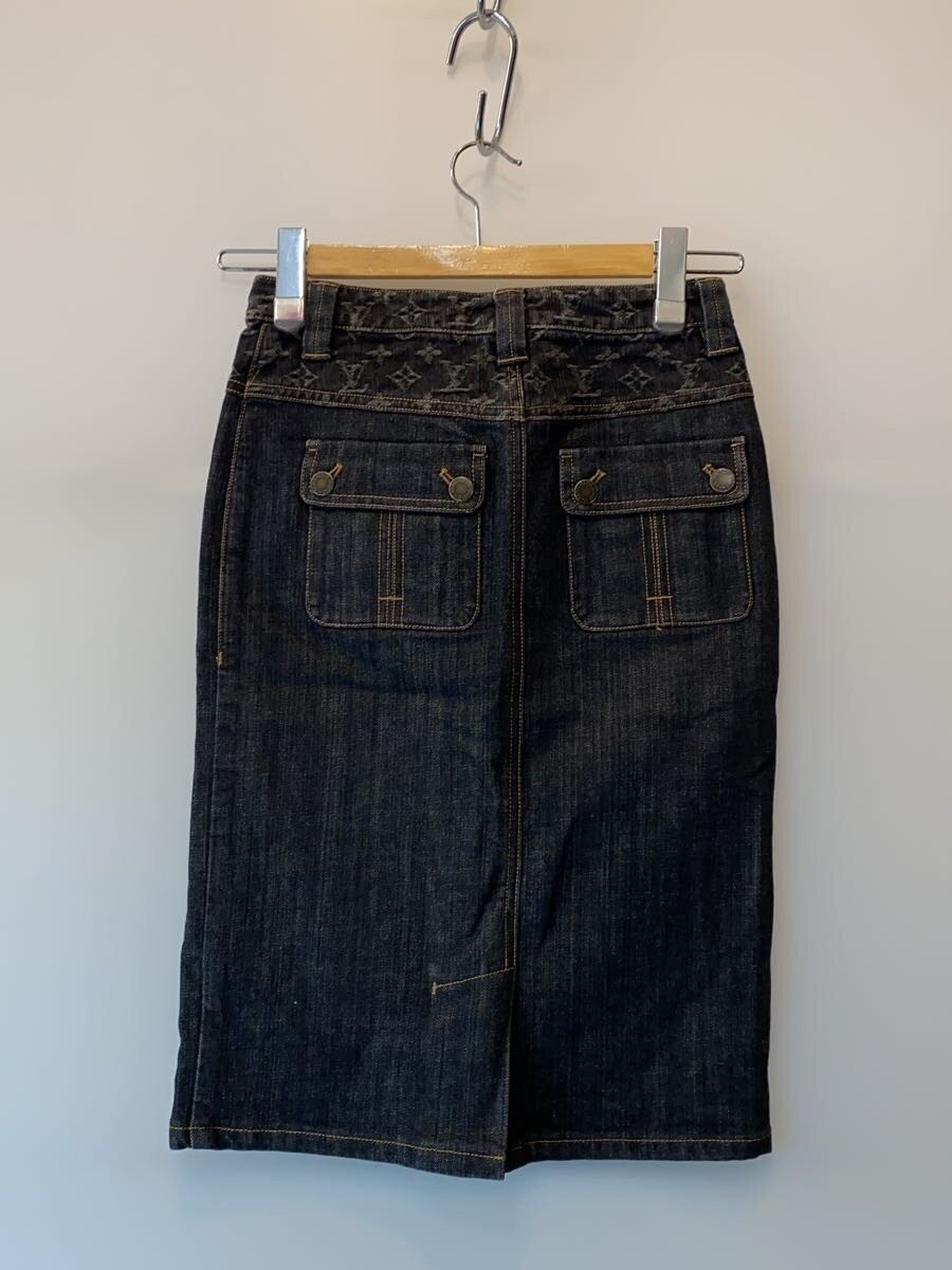 LOUIS VUITTON Monogram Tight Skirt, Size 34, Denim, Black, WNSK01CCN thumbnail 2