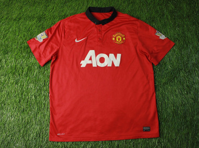 MANCHESTER UNITED BLASER 2013/2014 FOOTBALL MEN SHIRT JERSEY HOME NIKE SIZE XL