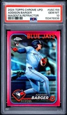 ADDISON BARGER 2024 Topps Chrome UPD Magenta Refractor RC #USC159 /399 PSA 10