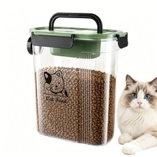 Cat Food Storage Container,Pet Food Storage Bin with Side Pouring Spout and H...