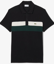Lacoste Men's Regular Fit Colorblock Petit Piqu  Polo SIZE M black green
