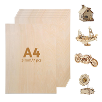7 StüCk A4 Holzplatte, Sperrholzplatte 3Mm, Holzplatten Zum Basteln 300 X 200 Mm