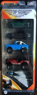 Matchbox 5 Pack TOP GUN MAVERICK Jeep Bronco Mustang Countryman Swing Wing Plane