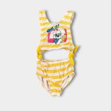 Vintage Carter's Yellow Striped Cool It Koala Bathing Suit Girls 5T USA
