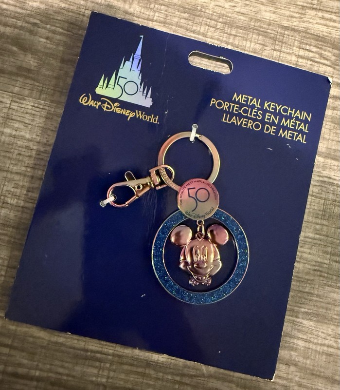 WOW! NEW! Disney Parks Mickey Mouse 50th Anniversary Metal Keychain!
