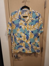 Vintage 80 s Islander Bold Print Button Down Short Sleeve Shirt Cotton Sz XL