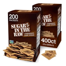 On-The-Go Turbinado Cane Sugar Packets – 200 Count - Perfect for Drinks & Baking