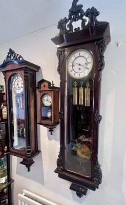 1870 Antike dreifache Grande Sonnerie Wien Wanduhr NEEDS SERVICE - 134cm