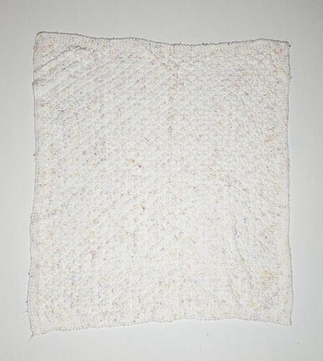 Cream Confetti Knit Baby Blanket Rainbow Speckled Fleck Soft Textured Crib Throw