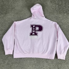 Victorias Secret PINK Hoodie Womens Extra Large Varsity Pullover Sweatshirt READ