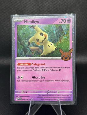 Mimikyu Cosmos Holo Rare 037/091 Pokémon TCG Trick or Trade NM-MINT 