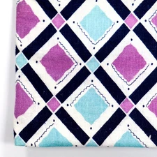 Vintage Feedsack Fabric Gingham Plaid Blue Purple 1940s Old Floursack 22x18