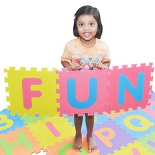 SAFEST Non Toxic Alphabet Puzzle Mat - THICKEST ABC  Numbers 0 to 9 Flooring