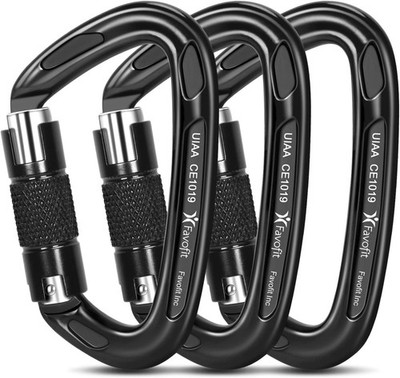 Mosquetones de Escalada Automaticos Profesionales 25KN 5620 Lbs Resistentes