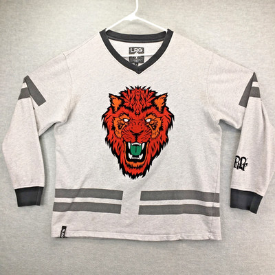 LRG Clothing Los Gatos Lion #47 Hockey Style Jersey Sweater Mens XL
