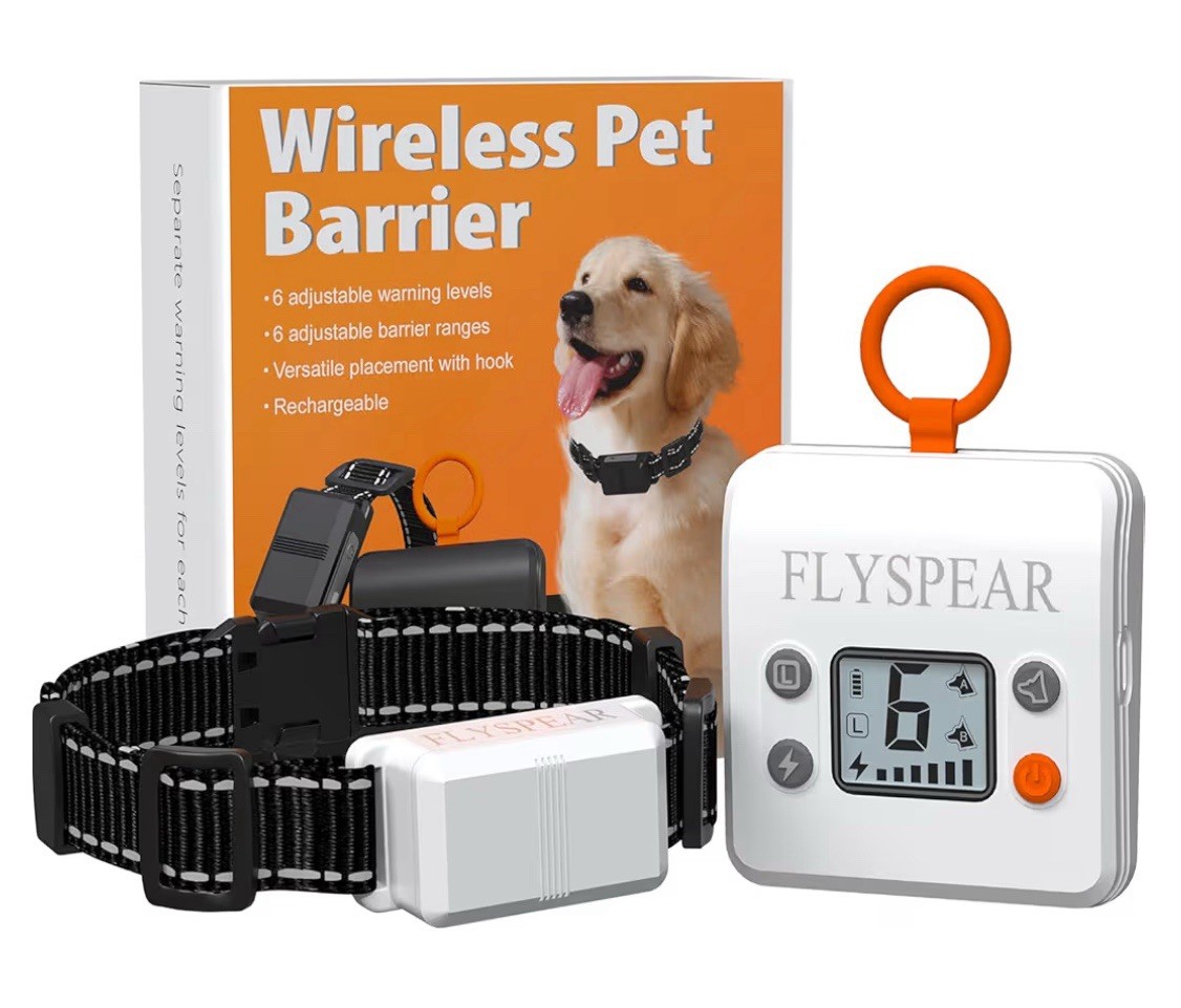 Wireless Pet Barrier - Rechargeable Indoor Barrier with 6 Ad