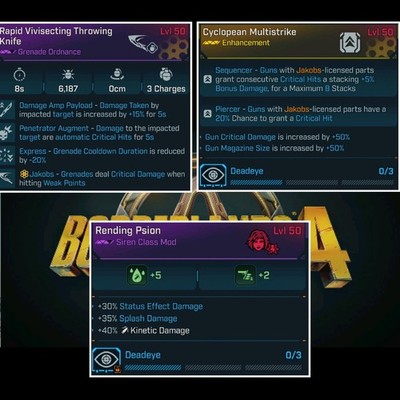Borderlands 4 -  LVL 50- Vex Blood Core Set - 3 Items - PS4/Xbox/ PC