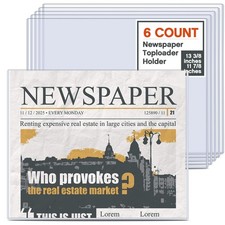 Hard Newspaper Holder Clear Plastic Protector Sleeves 4.5mm 13x11 Inch 6 PCS