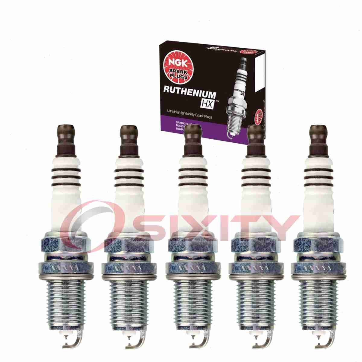5 pcs NGK Ruthenium HX Spark Plugs for 2004-2007 Volvo V70 2.4L L5 - Engine ey