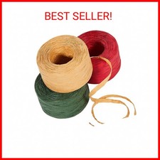 Sooez 3 Roll Raffia Ribbon String, 984 Feet Christmas Gift Wrapping Raffia Paper