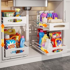 Under Sink Organizer 2 Tier Under Sink Organizers  Storage Adjustable Height