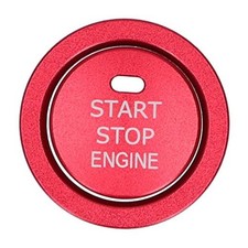 Car Engine Start Stop Button Trim 2pcs Red Cover Aluminum Alloy Decor default