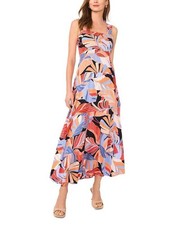 Vince Camuto Plus Size Tiered Maxi Dress Women’s 2X Serene-Sky Multi Pullover