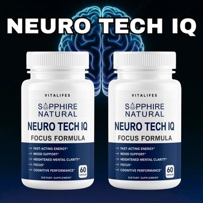 (2 pack) Neuro Tech IQ Brain Supplement Neuro Tech Focus Formula Nootropic 120ct