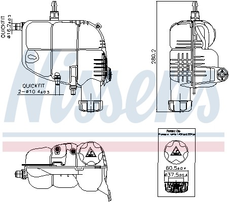 NISSENS-OE 996185-OE Expansion Tank, coolant for BMW